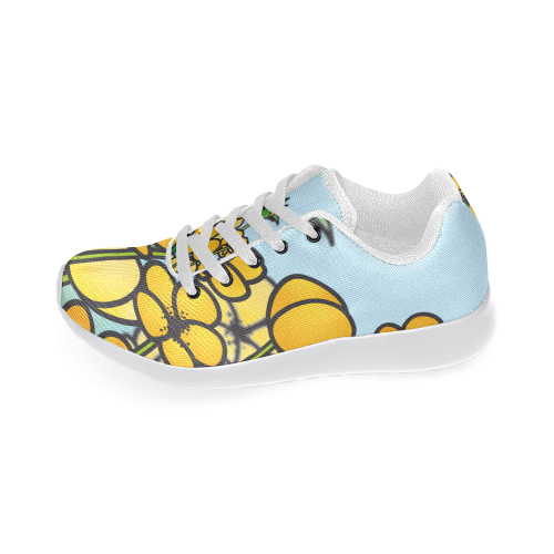 buttercup flower field yellow floral arrangement Women’s Running Shoes (Model 020)