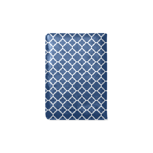 dark blue white quatrefoil classic pattern Custom NoteBook A5