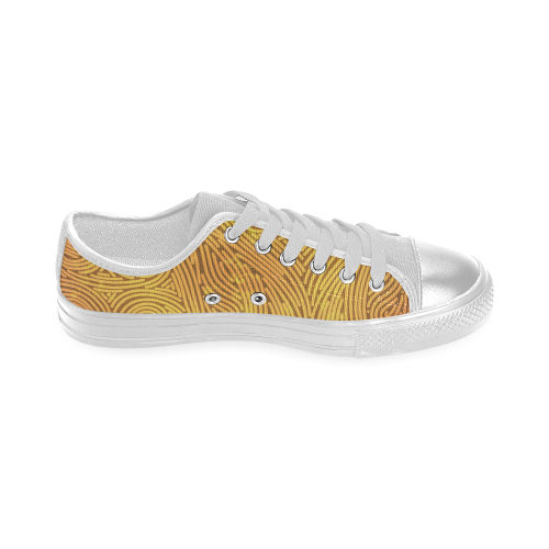 gold leaf abstract pattern Women's Classic Canvas Shoes (Model 018)