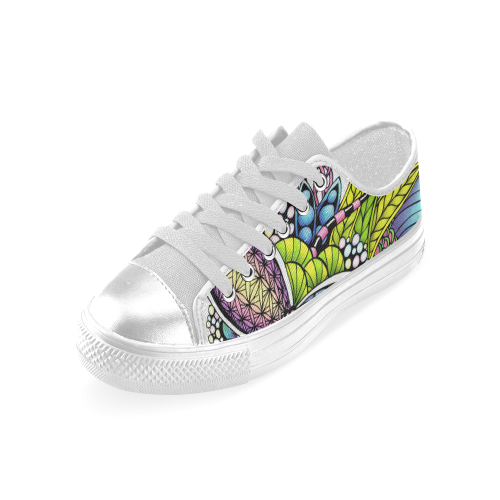 Bright fantasy flower in bright colors Women's Classic Canvas Shoes (Model 018)