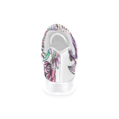 Pink Purple flower drawing Women’s Running Shoes (Model 020)