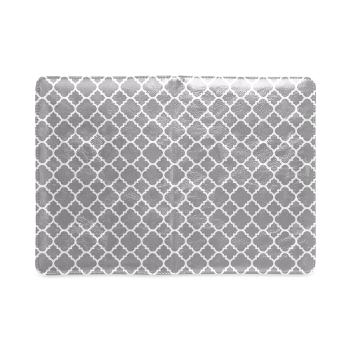 grey white quatrefoil classic pattern Custom NoteBook A5