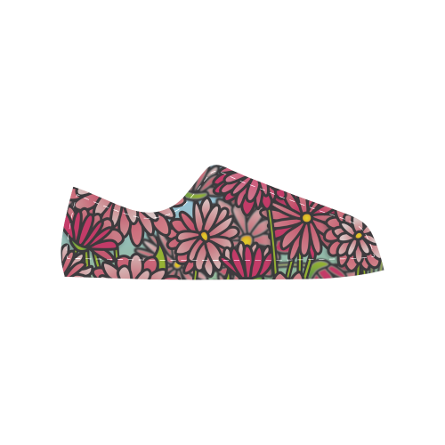 chrysantenum flower field pink floral Women's Classic Canvas Shoes (Model 018)