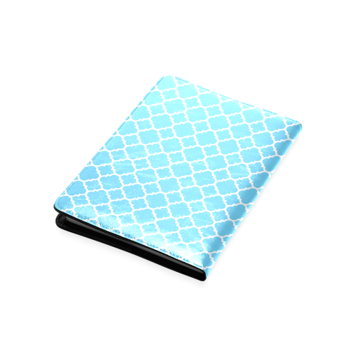 bright blue white quatrefoil classic pattern Custom NoteBook A5