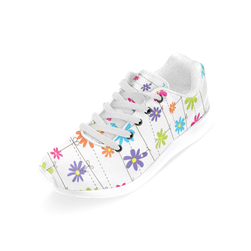 colorful flowers hanging on lines Women’s Running Shoes (Model 020)
