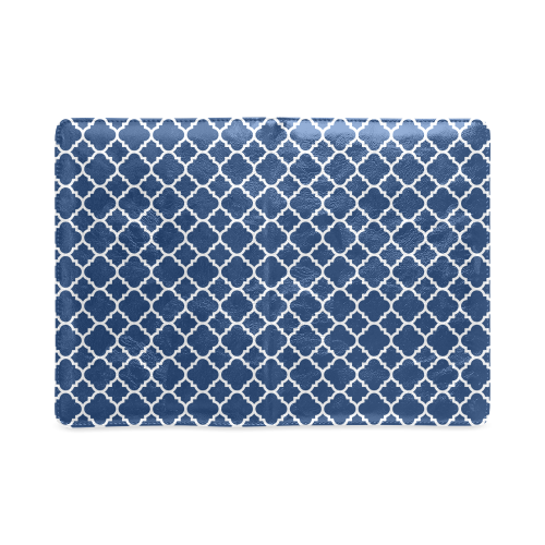 dark blue white quatrefoil classic pattern Custom NoteBook A5