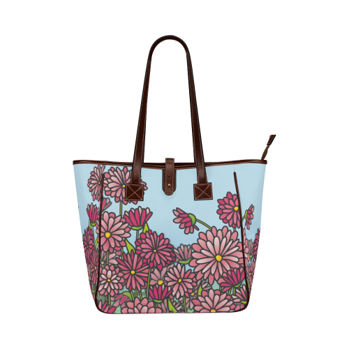 chrysantenum flower field pink floral Classic Tote Bag (Model 1644)