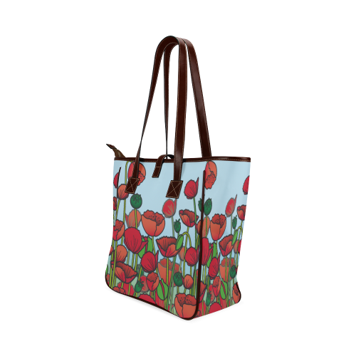 field of poppy flowers red floral Classic Tote Bag (Model 1644)