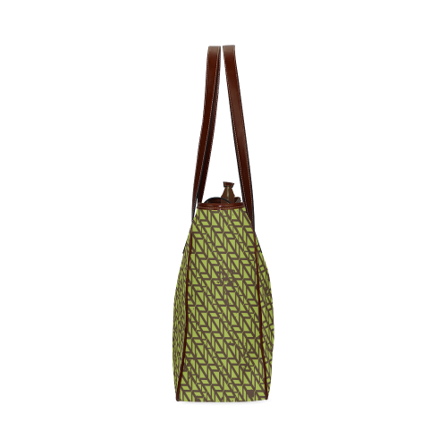 green geometric pattern Classic Tote Bag (Model 1644)