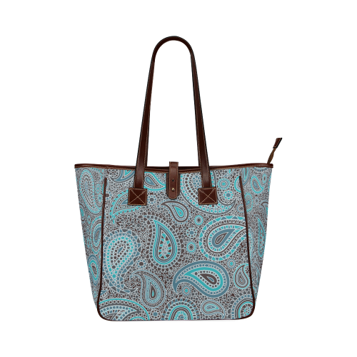 blue paisley mosaic design Classic Tote Bag (Model 1644)