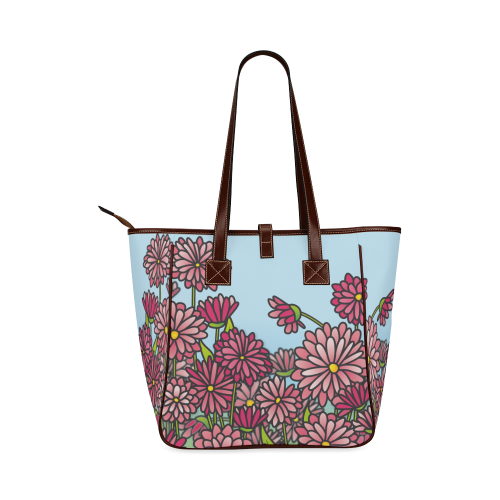 chrysantenum flower field pink floral Classic Tote Bag (Model 1644)