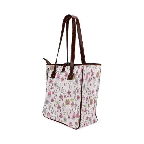 pink fantasy doodle flower pattern Classic Tote Bag (Model 1644)