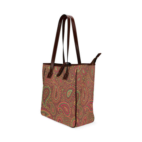 red paisley mosaic pattern Classic Tote Bag (Model 1644)