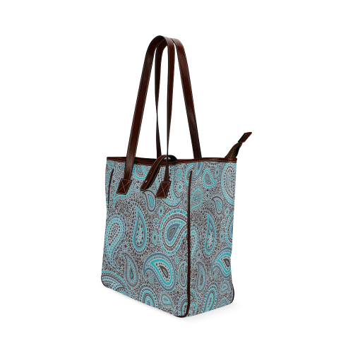 blue paisley mosaic design Classic Tote Bag (Model 1644)