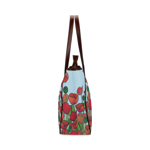 field of poppy flowers red floral Classic Tote Bag (Model 1644)