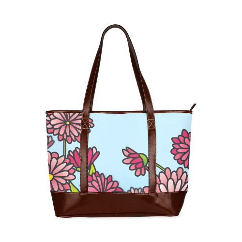 chrysantenum flower field pink floral Tote Handbag (Model 1642)
