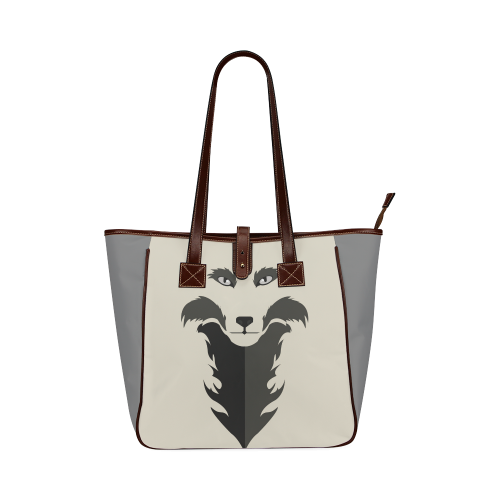 Lone wolf(Gray) Classic Tote Bag (Model 1644)