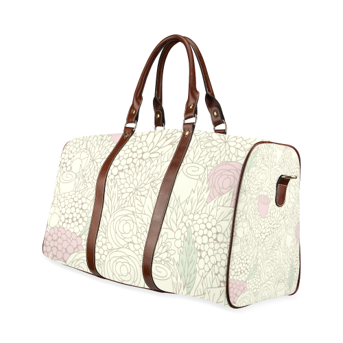 vintage flower pattern Waterproof Travel Bag/Large (Model 1639)