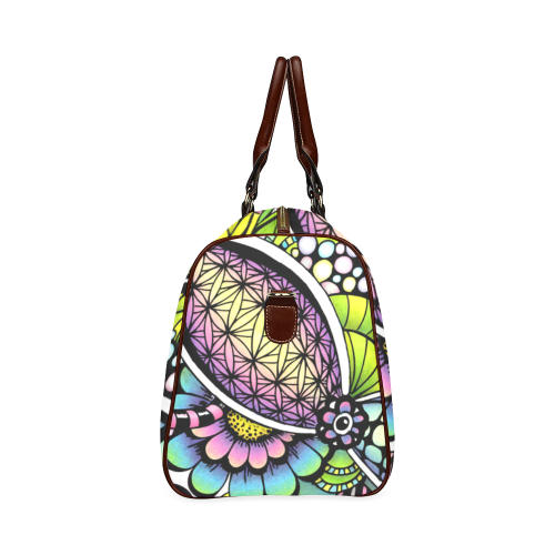 Bright fantasy flower in bright colors Waterproof Travel Bag/Large (Model 1639)