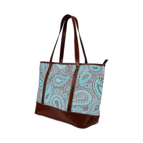 blue paisley mosaic design Tote Handbag (Model 1642)