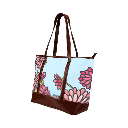 chrysantenum flower field pink floral Tote Handbag (Model 1642)