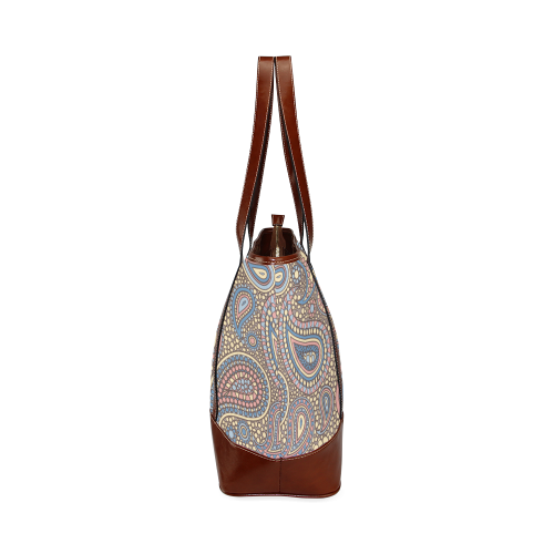 yellow blue pink paisley mosaic pattern Tote Handbag (Model 1642)