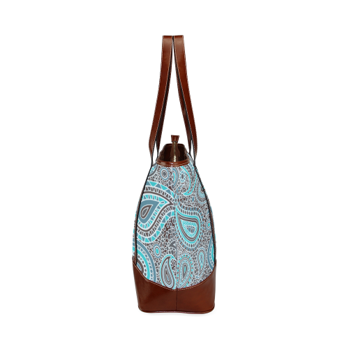 blue paisley mosaic design Tote Handbag (Model 1642)