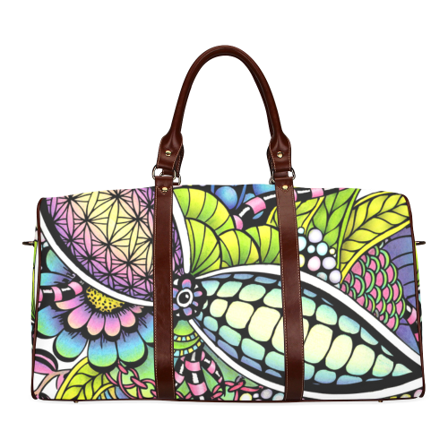 Bright fantasy flower in bright colors Waterproof Travel Bag/Large (Model 1639)