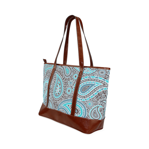 blue paisley mosaic design Tote Handbag (Model 1642)