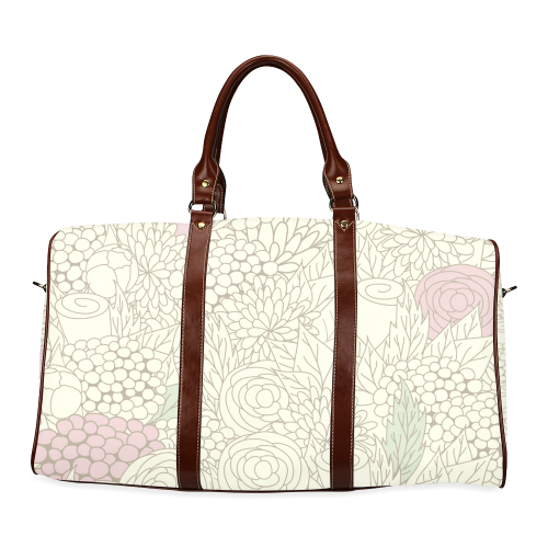 vintage flower pattern Waterproof Travel Bag/Large (Model 1639)