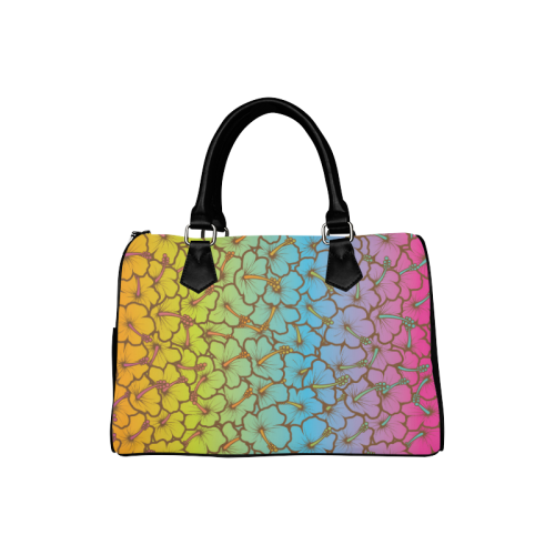 rainbow hibiscus flowers Boston Handbag (Model 1621)