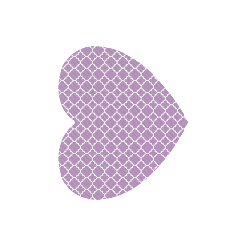 purple lilac white quatrefoil classic pattern Heart-shaped Mousepad