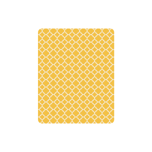 sunny yellow white quatrefoil classic pattern Rectangle Mousepad