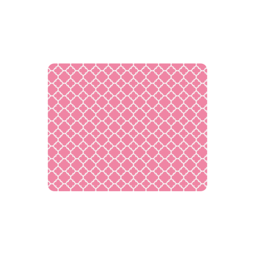 pink white quatrefoil classic pattern Rectangle Mousepad