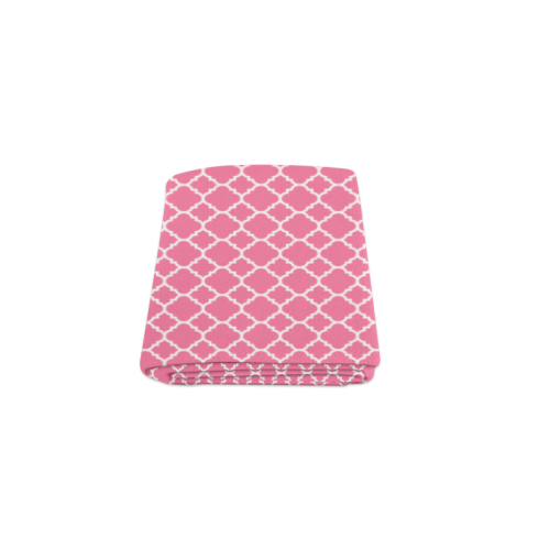 pink white quatrefoil classic pattern Blanket 40"x50"