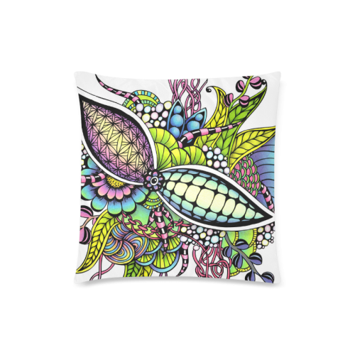 Bright fantasy flower in bright colors Custom Zippered Pillow Case 18"x18"(Twin Sides)