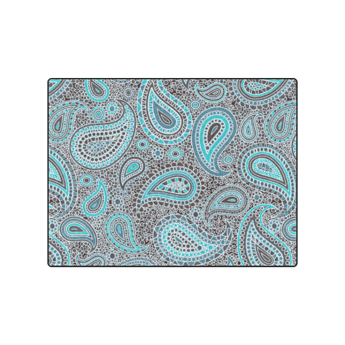 blue paisley mosaic design Blanket 50"x60"