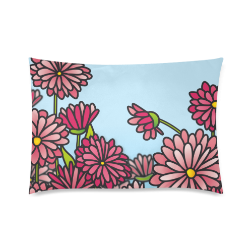chrysantenum flower field pink floral Custom Zippered Pillow Case 20"x30"(Twin Sides)