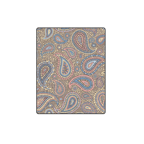 yellow blue pink paisley mosaic pattern Blanket 40"x50"