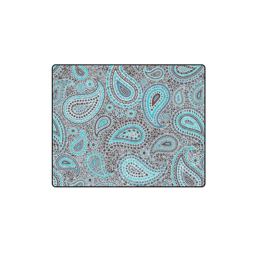 blue paisley mosaic design Blanket 40"x50"