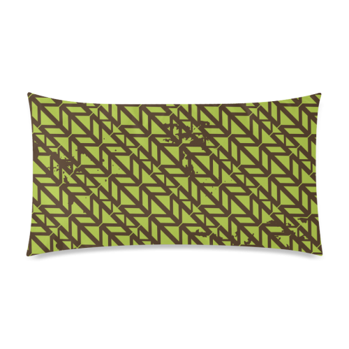 green geometric pattern Rectangle Pillow Case 20"x36"(Twin Sides)