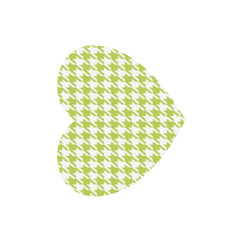 spring green and white houndstooth classic pattern Heart-shaped Mousepad