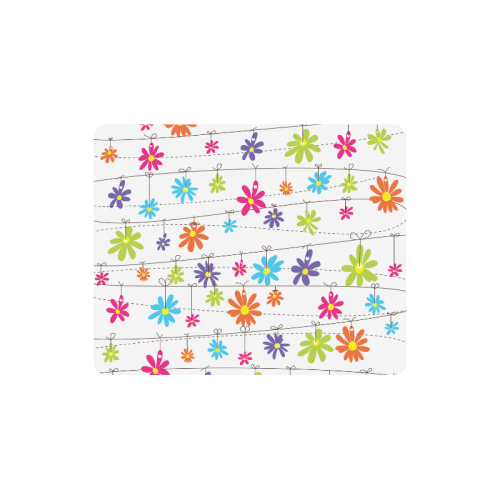 colorful flowers hanging on lines Rectangle Mousepad