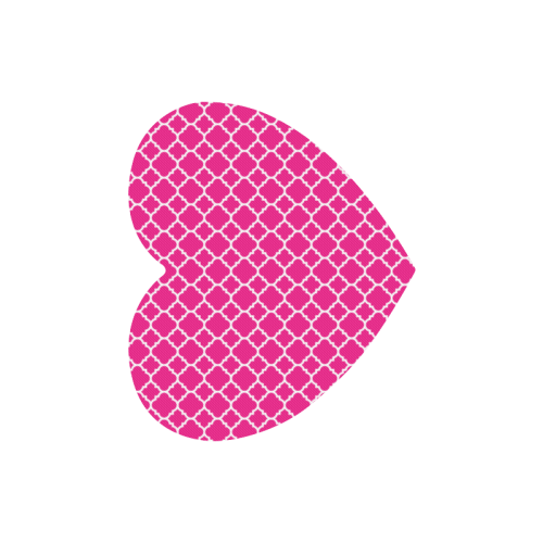 hot pink white quatrefoil classic pattern Heart-shaped Mousepad