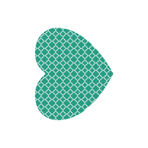 emerald green white quatrefoil classic pattern Heart-shaped Mousepad