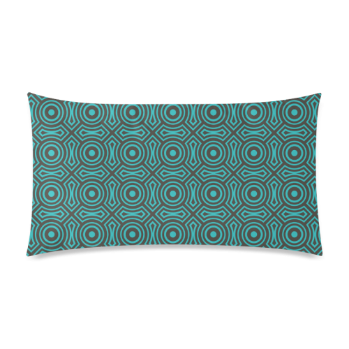 blue geometric pattern Rectangle Pillow Case 20"x36"(Twin Sides)