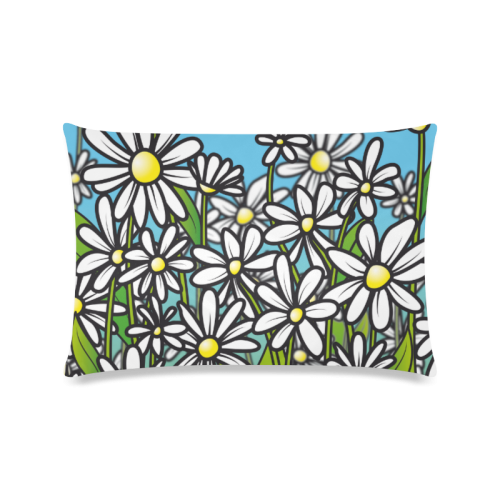 white daisy field flowers Custom Zippered Pillow Case 16"x24"(Twin Sides)
