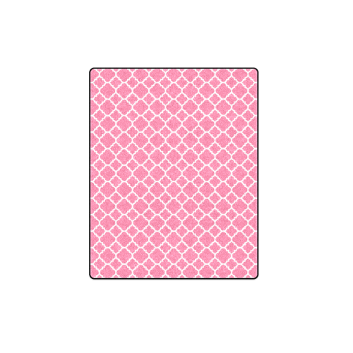 pink white quatrefoil classic pattern Blanket 40"x50"