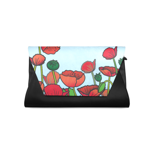 field of poppy flowers red floral Clutch Bag (Model 1630)