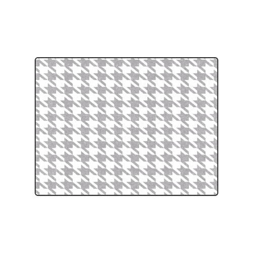 grey and white houndstooth classic pattern Blanket 50"x60"